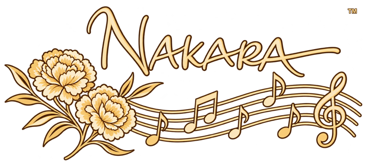 Nakara flower and music fan logo