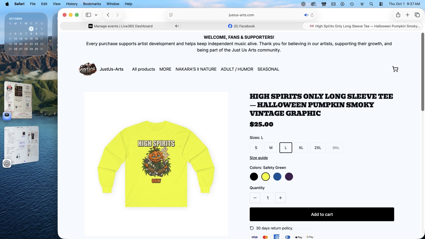 High Spirits Only Halloween tee