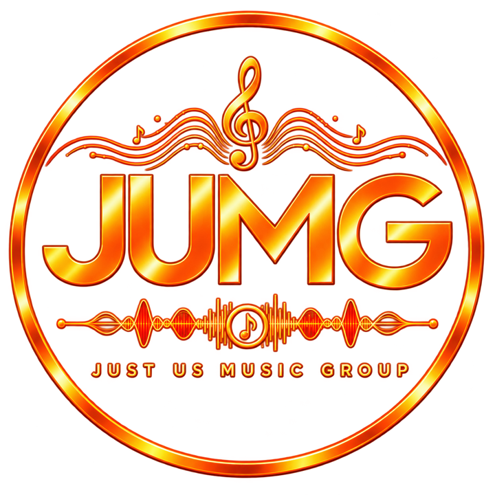 Just Us Music Group electric orange logo